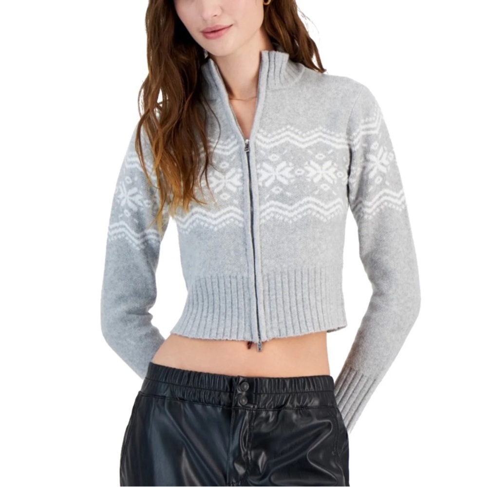 Planet Heart Fair Isle cropped sweater